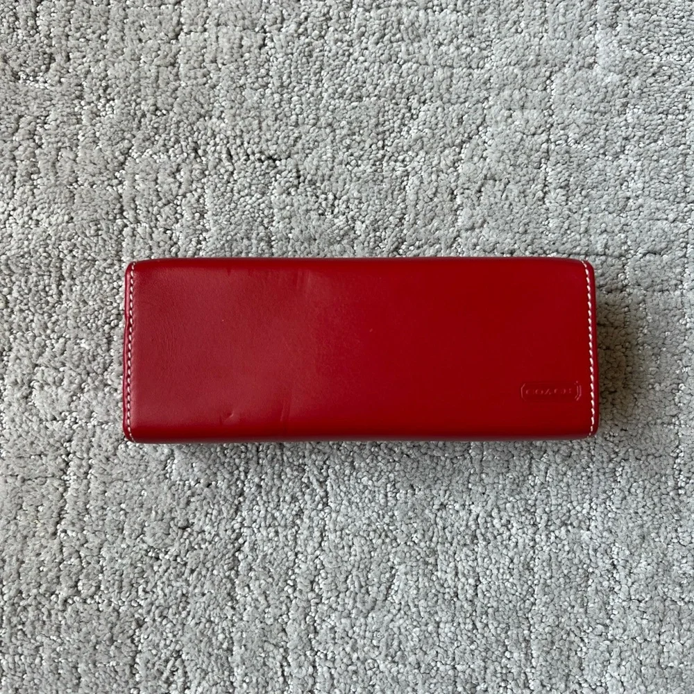 Coach Red Leather Glasses Case - Picture 2 of 12